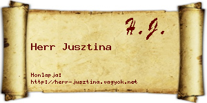 Herr Jusztina névjegykártya